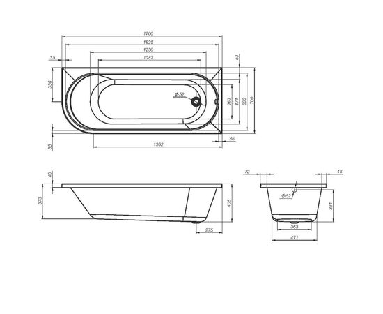 Ванна акриловая AM.PM X-Joy W94A-170R70W-A угловая правосторонняя 170x70 см_, изображение 9