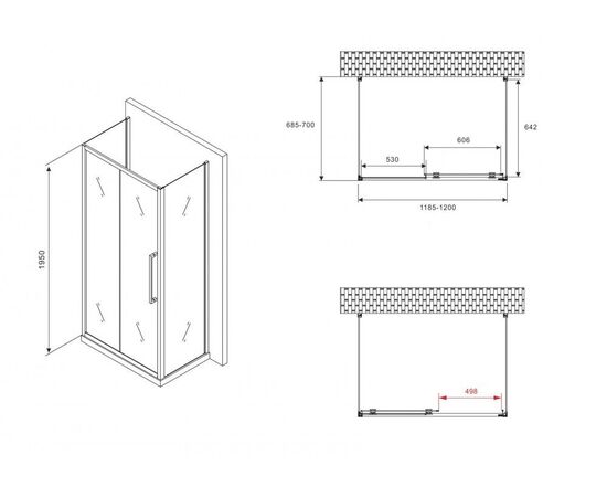Душевой уголок ABBER Schwarzer Diamant AG30120BMH-S70BM-S70BM_, изображение 5