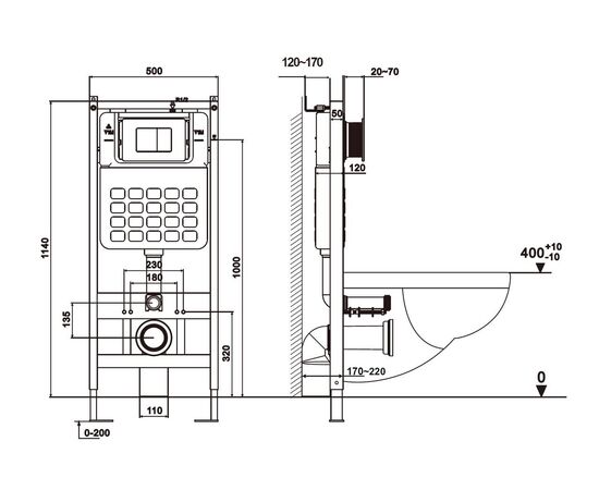 Инсталляция ABBER AC0105 для подвесного унитаза_, изображение 3