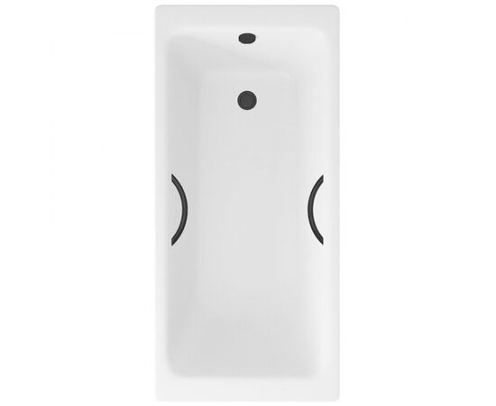 Ванна чугунная Delice Parallel 150х70 с черными матовыми ручками DLR220503RB_