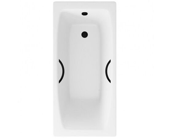 Ванна чугунная Delice Repos 170х70 с черными матовыми ручками DLR220508RB_