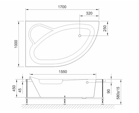 Гидромассажная ванна Royal Bath ALPINE DE LUXE 170x100x58L_, изображение 2