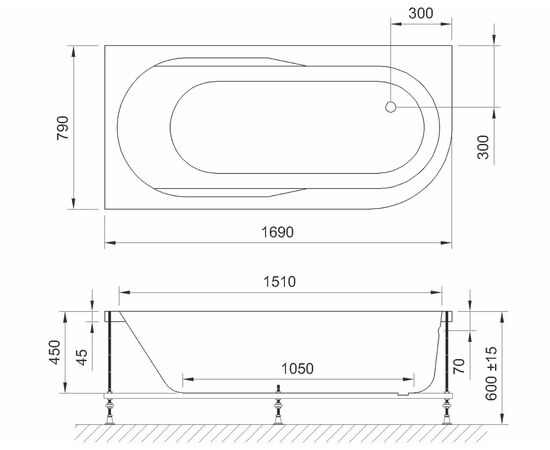 Гидромассажная ванна Royal Bath AZUR DE LUXE 170x80x60L_, изображение 2