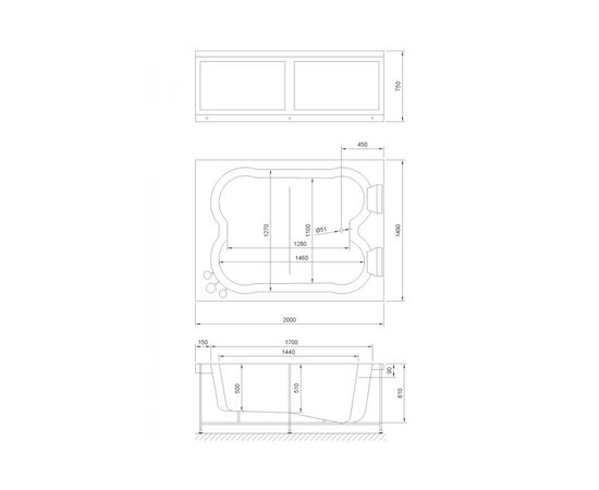 Акриловая ванна Royal Bath Hardon De Luxe 200x150 с гидромассажем_, изображение 5