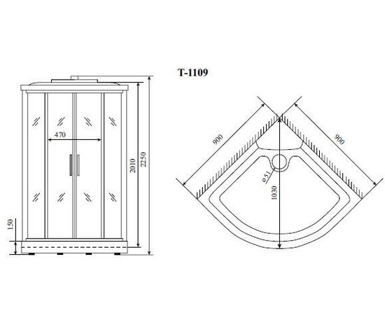 Душевая кабина Timo T-6609 PDS 90х90х220, Размер: 90х90_, изображение 7