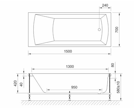 Гидромассажная ванна Royal Bath VIENNA STANDART 150x70x58_, изображение 2