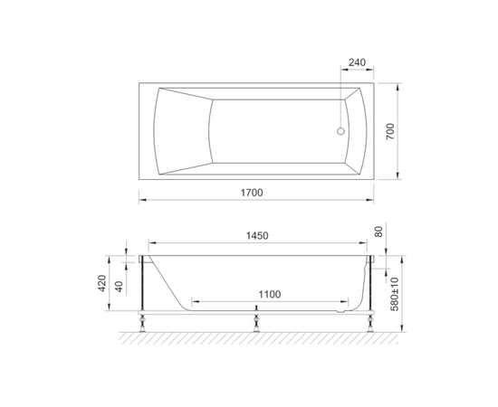 Акриловая ванна Royal Bath Vienna 170x70 с каркасом RB953203K_, изображение 3