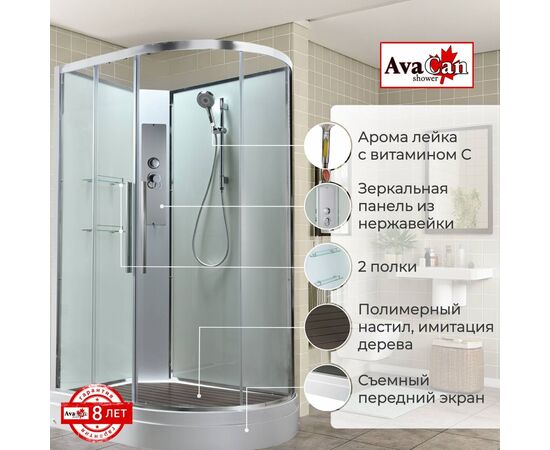 Душевая кабина AvaCan EM2811LNT без крыши прозрачная_, изображение 2