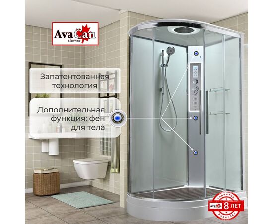 Душевая кабина AvaCan EM2811RLEDT прозрачная_, изображение 5