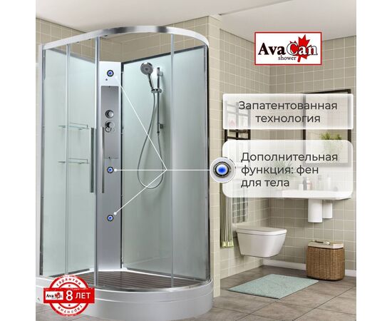 Душевая кабина AvaCan EM2912LNT без крыши прозрачная_, изображение 5