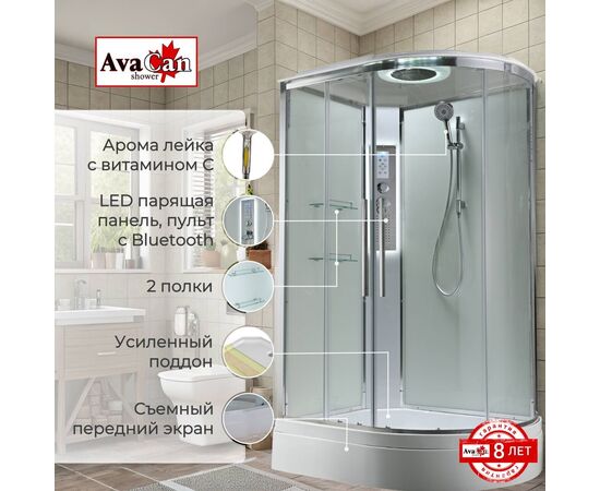 Душевая кабина AvaCan EM3912LLEDT прозрачная_, изображение 2