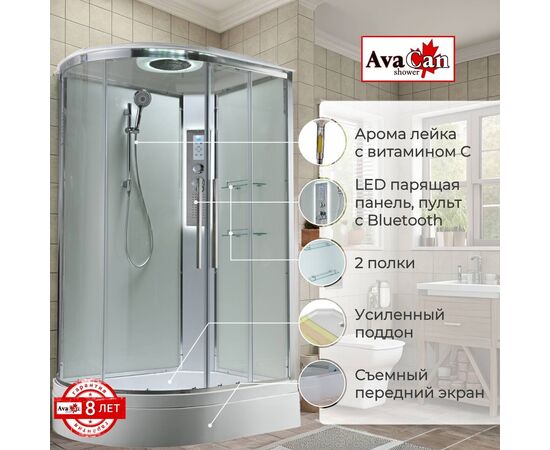 Душевая кабина AvaCan EM3912RLEDT прозрачная_, изображение 2