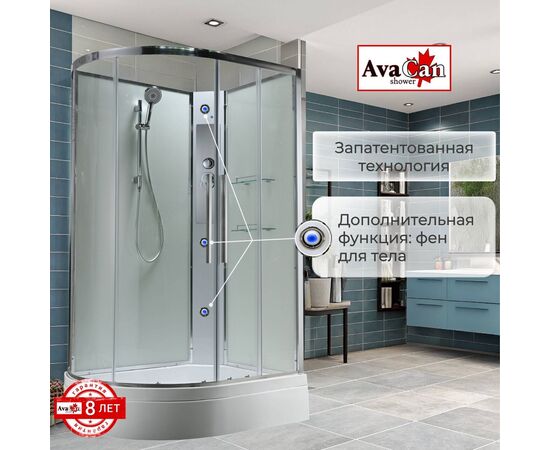 Душевая кабина AvaCan EM3912RNT без крыши прозрачная_, изображение 7