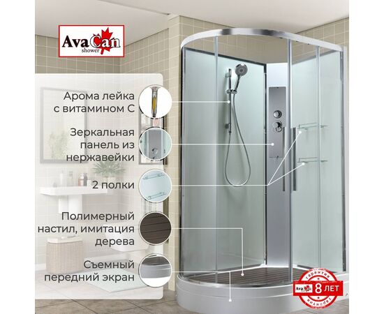 Душевая кабина AvaCan EM2912RNT без крыши прозрачная_, изображение 2