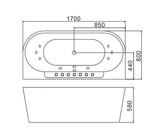 Ванна Frank F109 пристенная 1700х800х600см_, изображение 7
