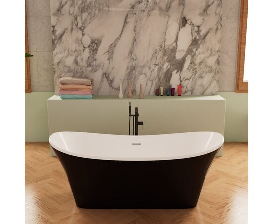 Ванна Frank F6104 White-Black отдельностоящая 170х75х66 см_