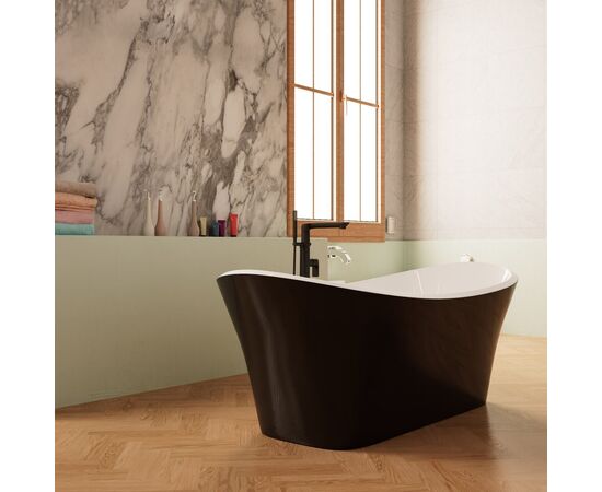 Ванна Frank F6104 White-Black отдельностоящая 170х75х66 см_, изображение 3