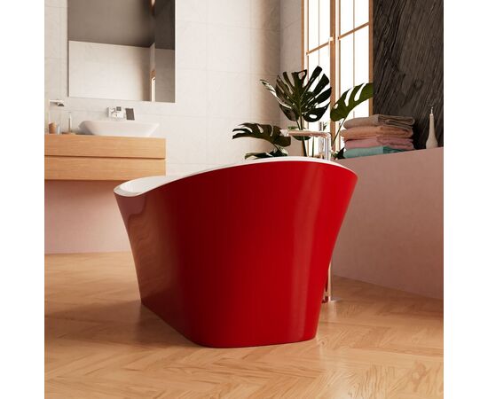 Ванна Frank F6104 White-Red отдельностоящая 170х75х66 см_, изображение 5