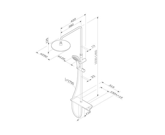 Душевая система Am.Pm Spirit V2.0 F0770A400_, изображение 2