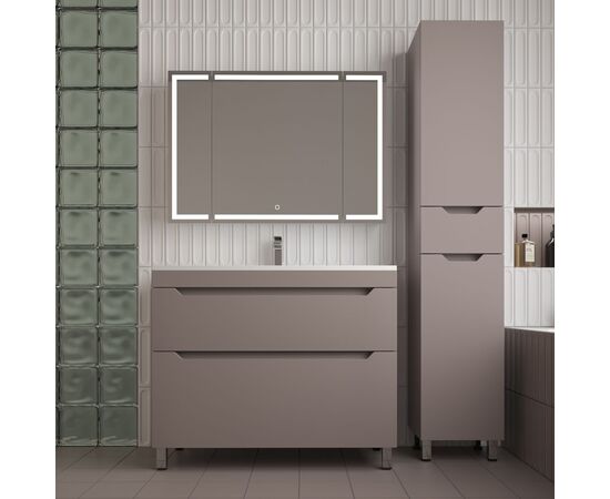 Тумба напольная Style Line Остин под раковину Фортуна 100 2 ящ тауп темный PLUS_, изображение 6