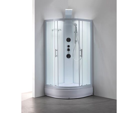 Душевая кабина Taliente TA-100CW с гидромассажем 100х100х220 см профиль белый Optiwhite без крыши, Размер: 100х100, Профиль: Белый_, изображение 2