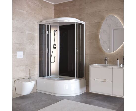 Душевая кабина Taliente TA-12080G(L) 120х80х215 см асимметричная левая тонированная, Стекло: Тонированное, Установка: Левая_, изображение 3