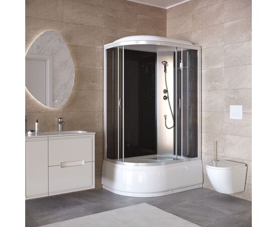 Душевая кабина Taliente TA-12080G(R) 120х80х215 см асимметричная правая тонированная, Стекло: Тонированное, Установка: Правая_, изображение 3
