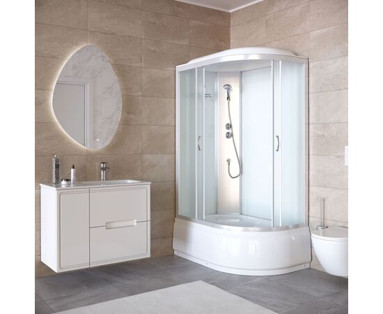 Душевая кабина Taliente TA-12080M(L) 120х80х215 см асимметричная левая матовая, Стекло: Матовое, Установка: Левая_, изображение 3