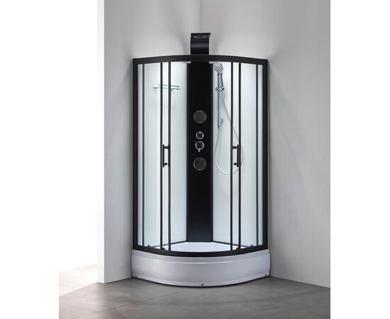 Душевая кабина Taliente TA-100CB с гидромассажем 100х100х220 см профиль черный Optiwhite без крыши, Размер: 100х100, Профиль: Черный_, изображение 2