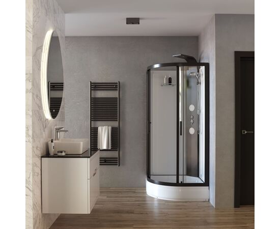 Душевая кабина Taliente TA-100CB с гидромассажем 100х100х220 см профиль черный Optiwhite без крыши, Размер: 100х100, Профиль: Черный_, изображение 3