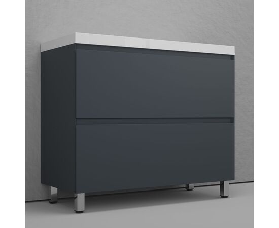 Тумба напольная Style Line Манхэттен 100 под раковину ASTI 100 2 ящика графит_, изображение 2
