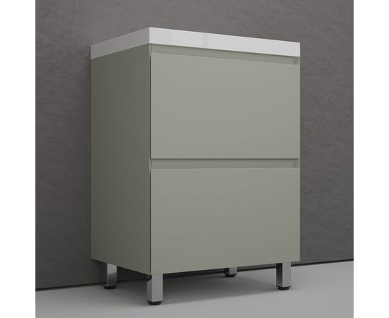 Тумба напольная Style Line Манхэттен 60 под раковину ASTI 60 2 ящика олива_, изображение 2
