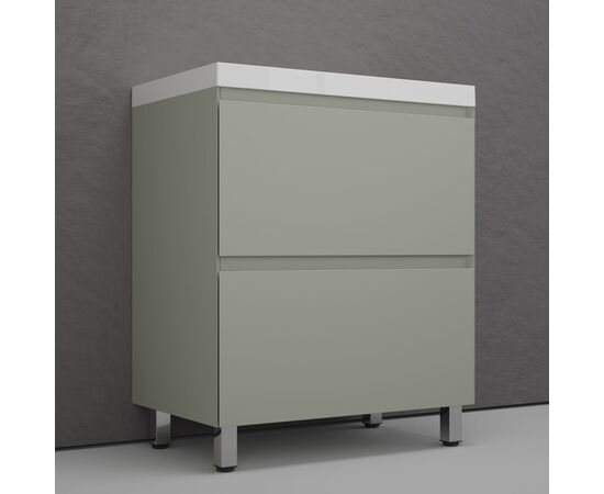 Тумба напольная Style Line Манхэттен 70 под раковину ASTI 70 2 ящика олива_, изображение 2