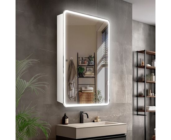 Зеркало-шкаф Style Line Каре 40х80 см универсальное с подсветкой сенсор с диммером_, изображение 2