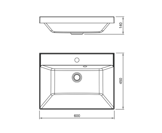 Умывальник Style Line ASTI 600x450 кварц серый шелк_, изображение 2