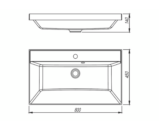 Умывальник Style Line ASTI 800x450 кварц антрацит_, изображение 2