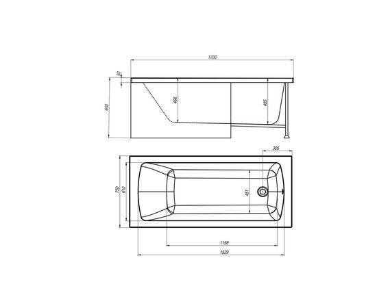 Акриловая ванна Royal Bath VIENNA RB953505 170x75x63, Размер: 170x75_, изображение 4