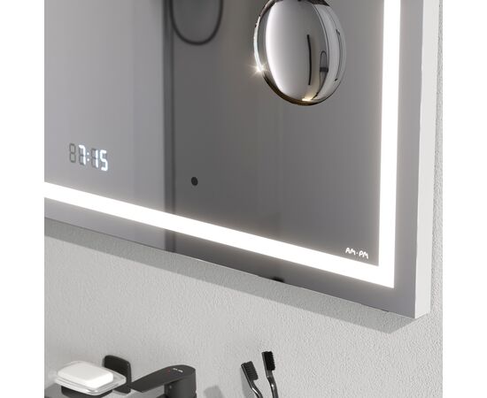 Универсальное зеркало AM.PM M91AMOX0653WG с контурной Led-подсветкой часами и косметическим зеркалом 65_, изображение 6