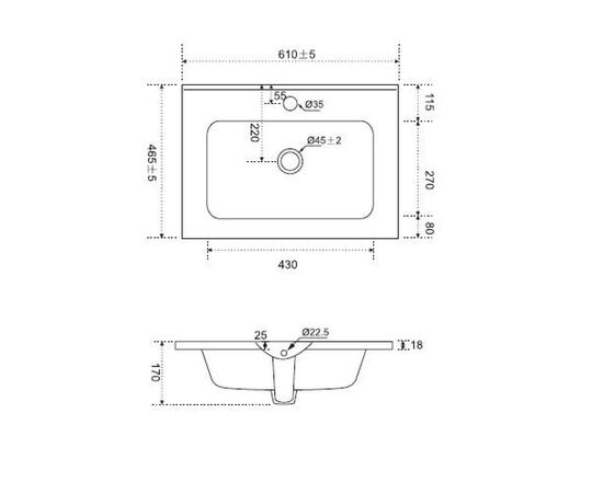 Раковина мебельная AM.PM Sense M7BWCC0602WG керамическая 60 см встроенная белый глянец_, изображение 4