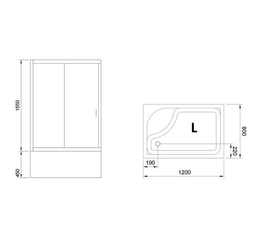 Душевой угол Royal Bath 8120BP-T L 120x80 (прозрачное стекло)_, изображение 6