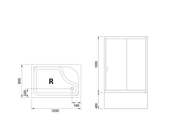 Душевой уголок Royal Bath RB 8120BP-T-BL прозрачное правый_, изображение 4