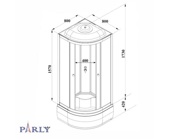 Душевая кабина PARLY BETT821 80х80х215, Размер: 80х80, Поддон: Высокий_, изображение 6