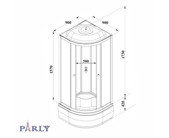 Душевая кабина PARLY BETT921 90х90х215, Размер: 90х90, Поддон: Высокий_, изображение 6