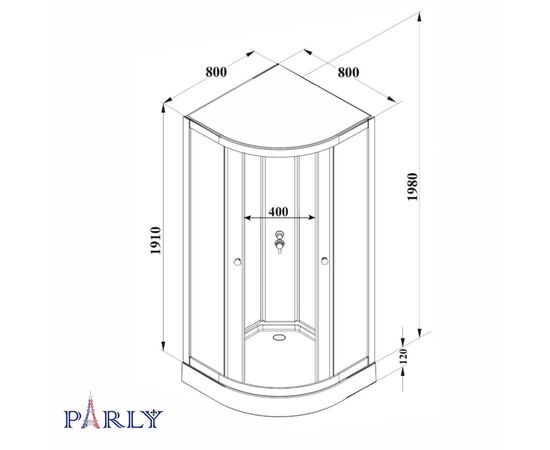 Душевая кабина PARLY BETT831 80х80х210, Размер: 80х80, Поддон: Низкий_, изображение 6