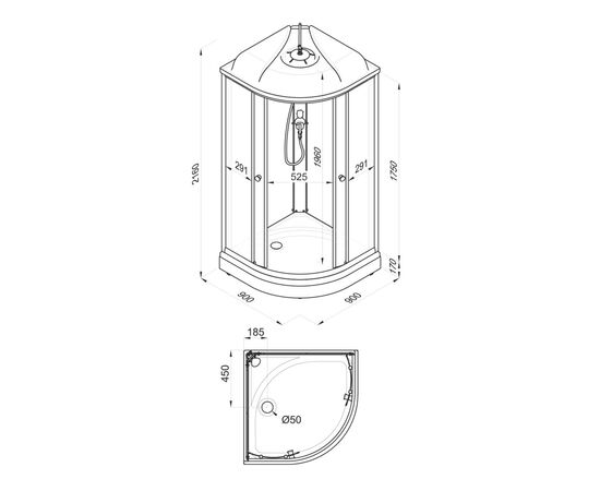 Душевая кабина Niagara Light L90/17 90х90х215_, изображение 6