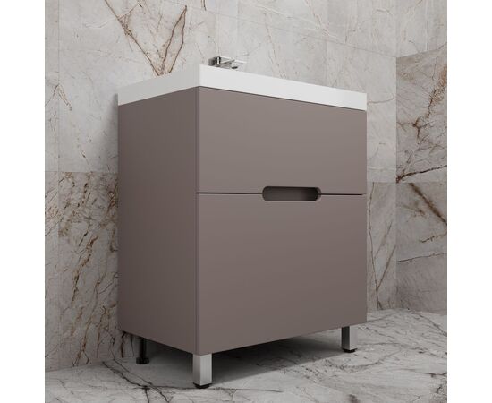 Тумба напольная Style Line Матис ЛС-00002436 70 под ASTI 70 2 ящика тауп тёмный эмаль_, изображение 2