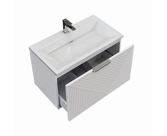 Тумба подвесная Grossman БЛИСС-80 см с 1 ящиком белая матовая, Размер: 80, Цвет товара: белый матовый_, изображение 3