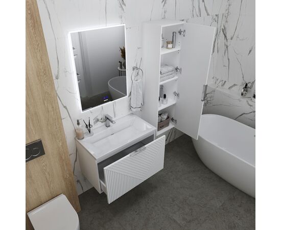 Тумба подвесная Grossman БЛИСС-80 см с 1 ящиком белая матовая, Размер: 80, Цвет товара: белый матовый_, изображение 6