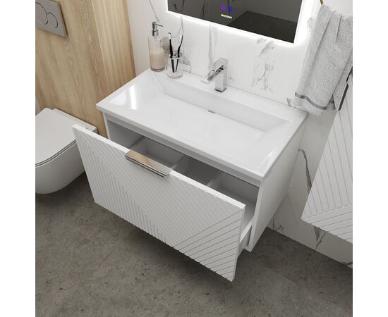 Тумба подвесная Grossman БЛИСС-80 см с 1 ящиком белая матовая, Размер: 80, Цвет товара: белый матовый_, изображение 5