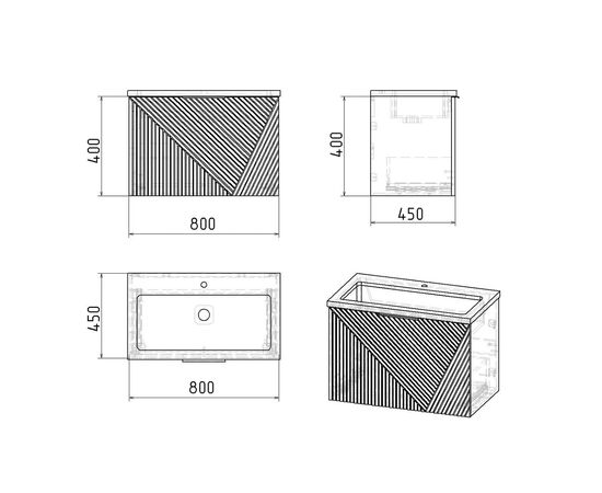 Тумба подвесная Grossman БЛИСС-80 см с 1 ящиком белая матовая, Размер: 80, Цвет товара: белый матовый_, изображение 8